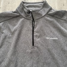 Columbia 1/4 Zip Pullover Mens Large Gray Pine Ridge Fleece Sweatshirt XM6279