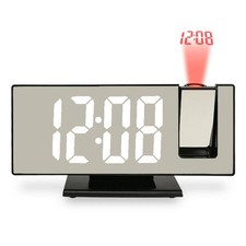 LED Digital Projection Alarm Clock Electronice Snooze Dimmer Ceiling Projector
