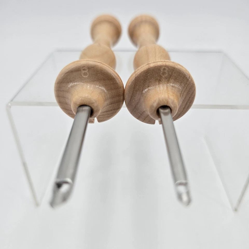 The Oxford Punch Needle Complete Set of 8 Sizes Rug Hooking Tool Kit Wood Handle - Image 4 of 4