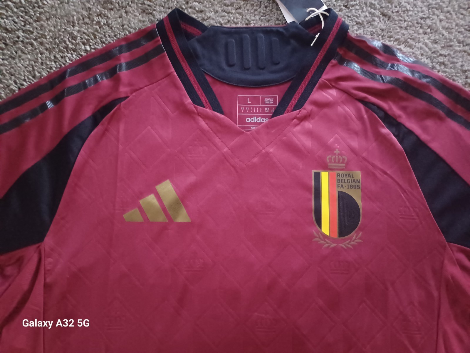 Adidas Belgium 2024 Home Authentic Soccer Jersey Men's Large Slim Fit $150 thumbnail 2