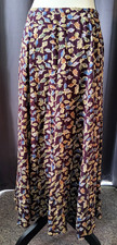 VTG EDDIE BAUER AUTUMN LEAVES MIDI MAXI SKIRT 90s SWINGY A-Line Cottagecore 16