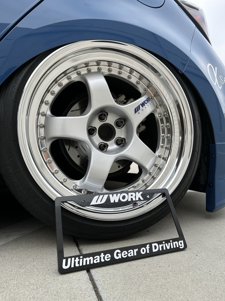 Work Wheels Plastic License Plate Frame White Work Meister S1 3P