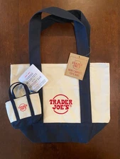 New Trader Joe's Mini Tote, Micro Tote, & Grocery Bag - 2025 Holiday - Blue