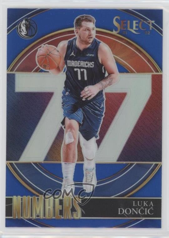 2021-22 Panini Select Select Numbers Blue Prizm Luka Doncic #7 0hl
