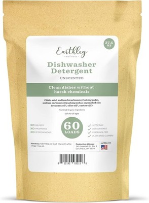Earthley Wellness Dishwasher Detergent 60 Loads Organic Eco Friendly Unscented