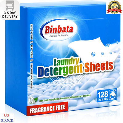 Laundry Detergent Sheets, Up To 128 Loads Hypoallergenic Eco-Friendly Unscented