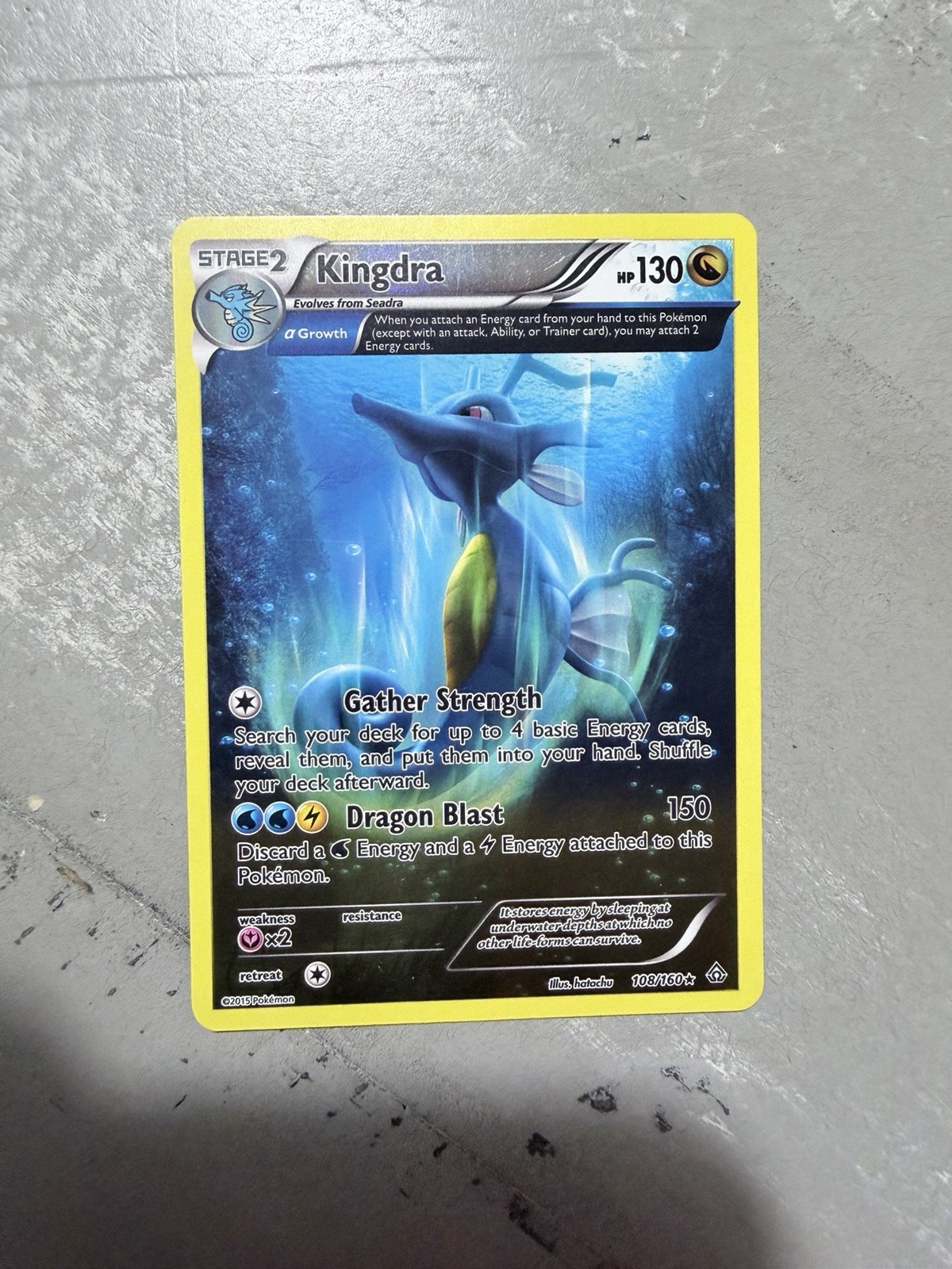 Pokémon TCG Kingdra 108/160 XY Primal Clash Stage 2 130 HP Regular Holo Rare