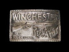 UB01127 VINTAGE 1970s  WINCHESTER REPEATINGS ARMS  SOLID BRASS BELT BUCKLE