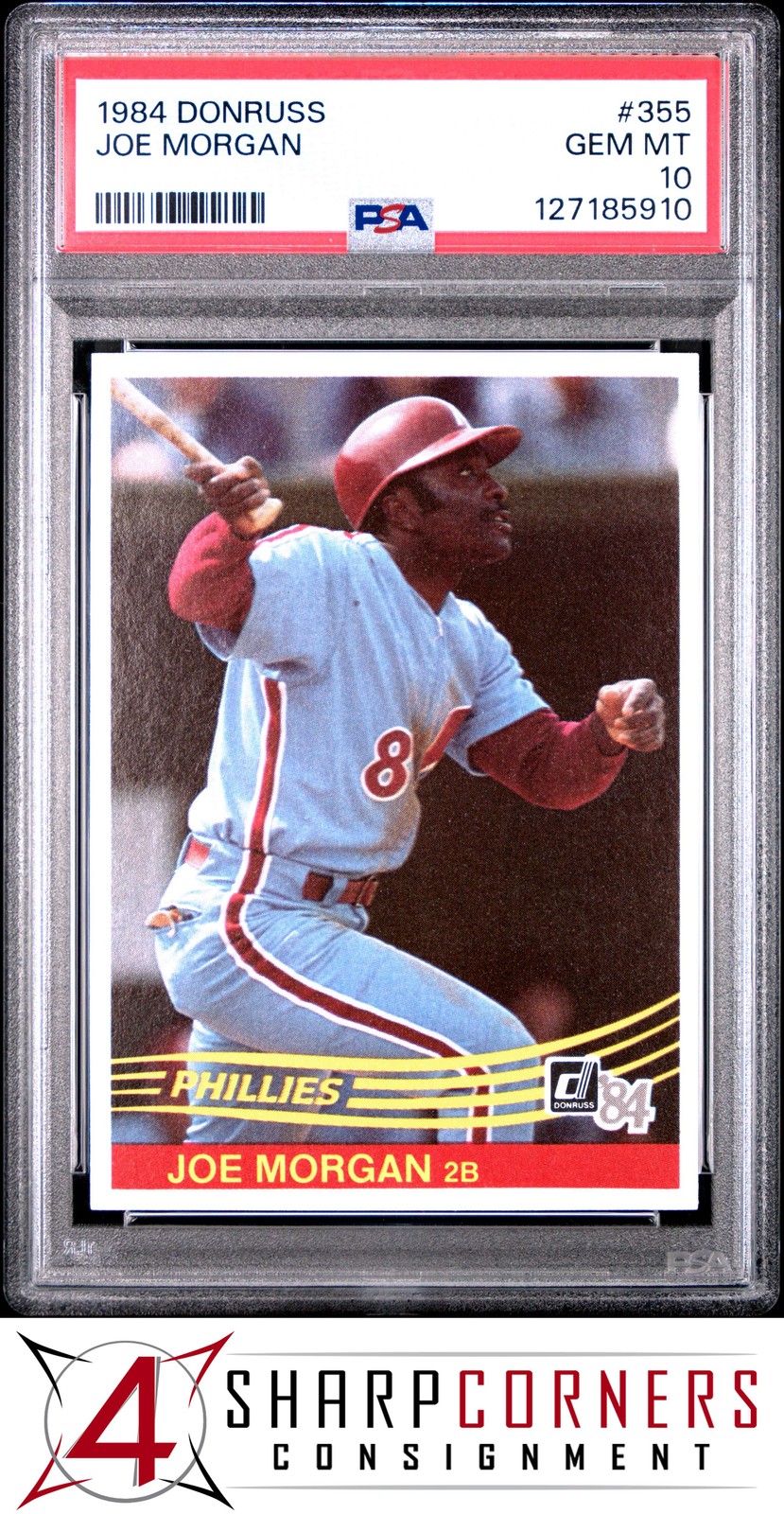 1984 DONRUSS #355 JOE MORGAN PHILLIES HOF PSA 10