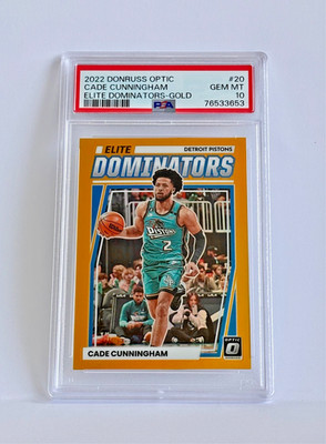 2022-23 Donruss Optic Cade Cunningham Elite Dominators Gold /10  PSA 10 GEM MINT