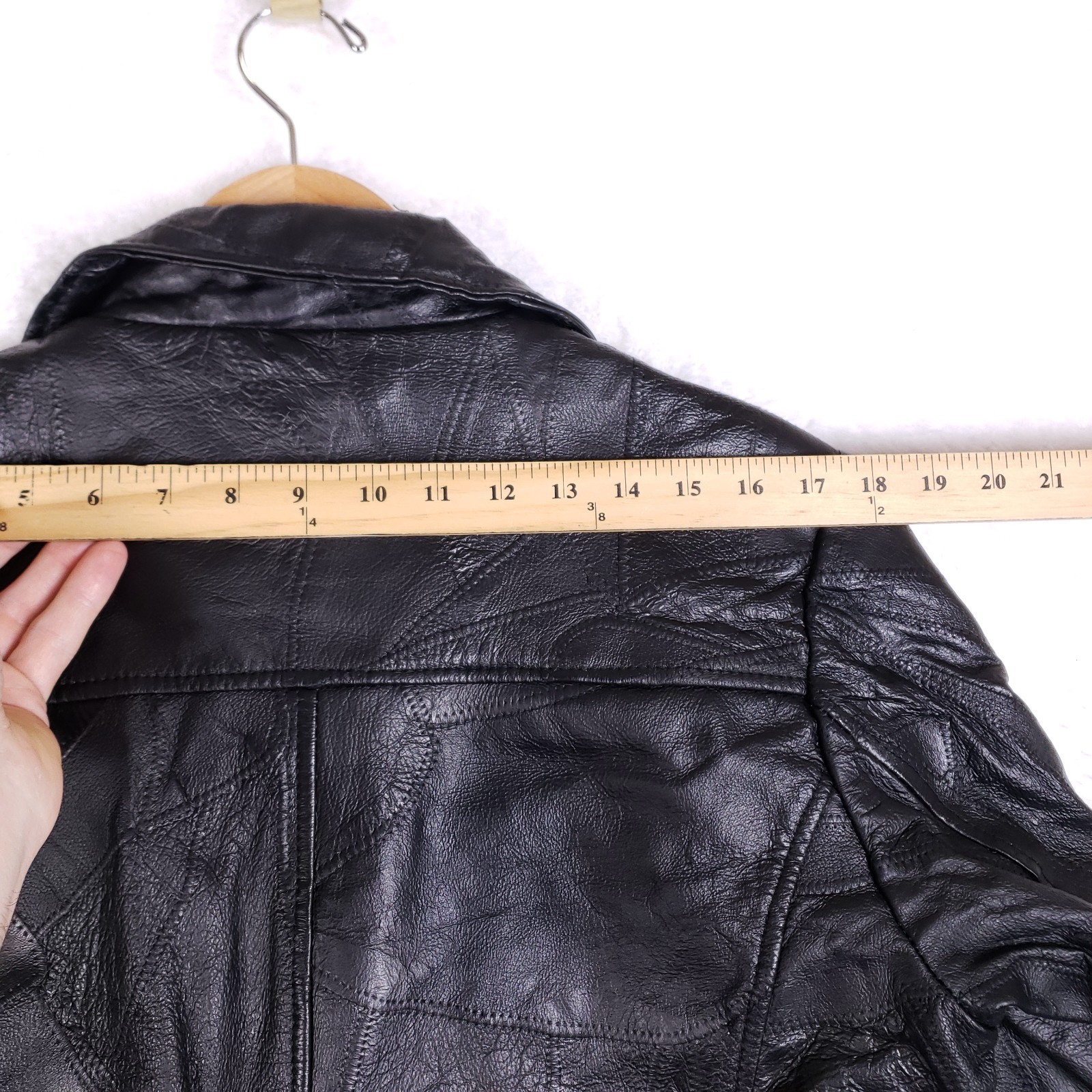 Leather & Soul Jacket Medium Patchwork Black Leat… - image 9