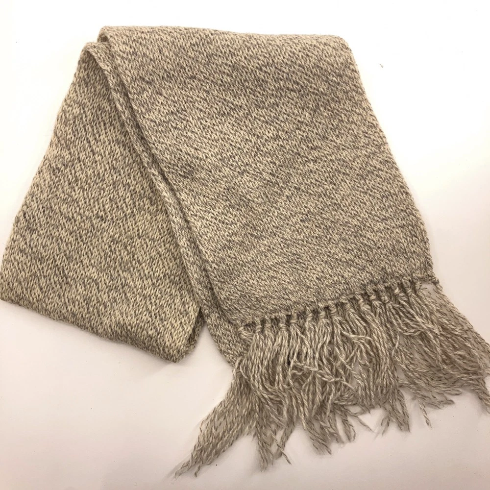 Wool Blend Knit Gray White Pattern Winter Ear Flap Cap