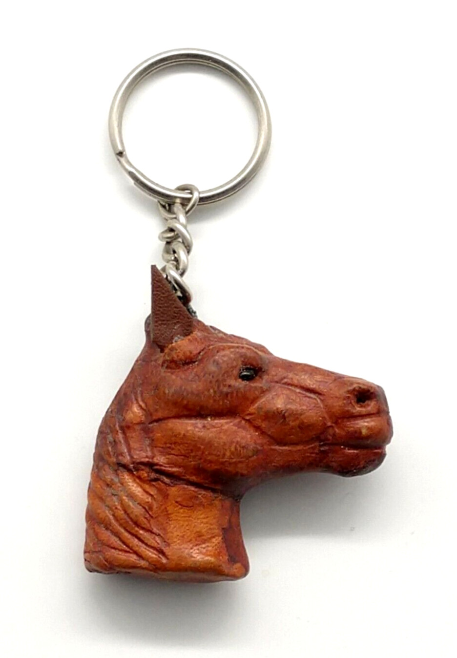 Vintage Brown Horse Head Keychain Keyring
