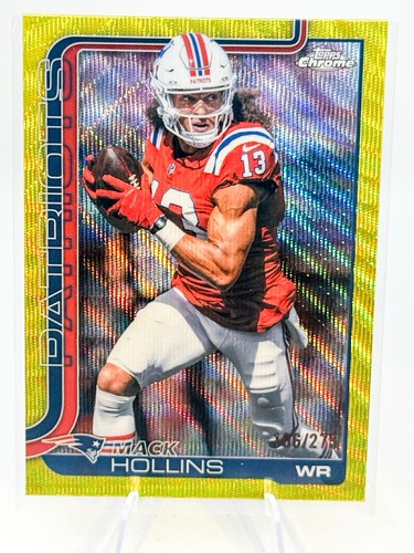 2025 Topps Chrome - Mack Hollins #206 Yellow Wave Refractor 106/275