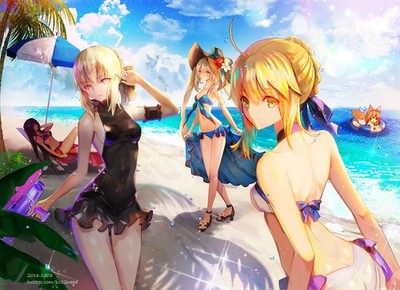 Lancer Fategrand Order Saber Alter Caster Anime Playmat Desk Mat 24x14in
