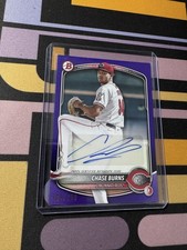 2025 Bowman Prospect Autograph Chase Burns #BPA-CB Purple Auto /250
