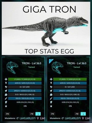 Giga Top Stats - EGG PAIR -  Ark Survival Ascended Official PVE PC/XBOX/PS5