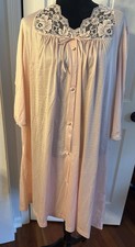 Vintage Collectibles JCPenney Nightgown Robe Pink Satin/White LacePeignoir Large