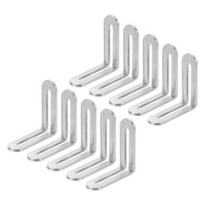 10Pcs Adjustable L-Shape Corner Brace with Slot, 2.28" x 2.28" Bracket, Silver
