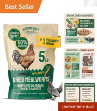 Essential Organic Dried Mealworms for Birds  Chickens - 5lb Nutrient-Rich Feed