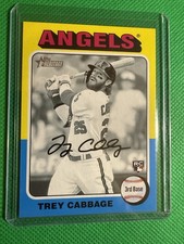 2024 Topps Heritage TREY CABBAGE RC Black & White Variation SSP LA Angels