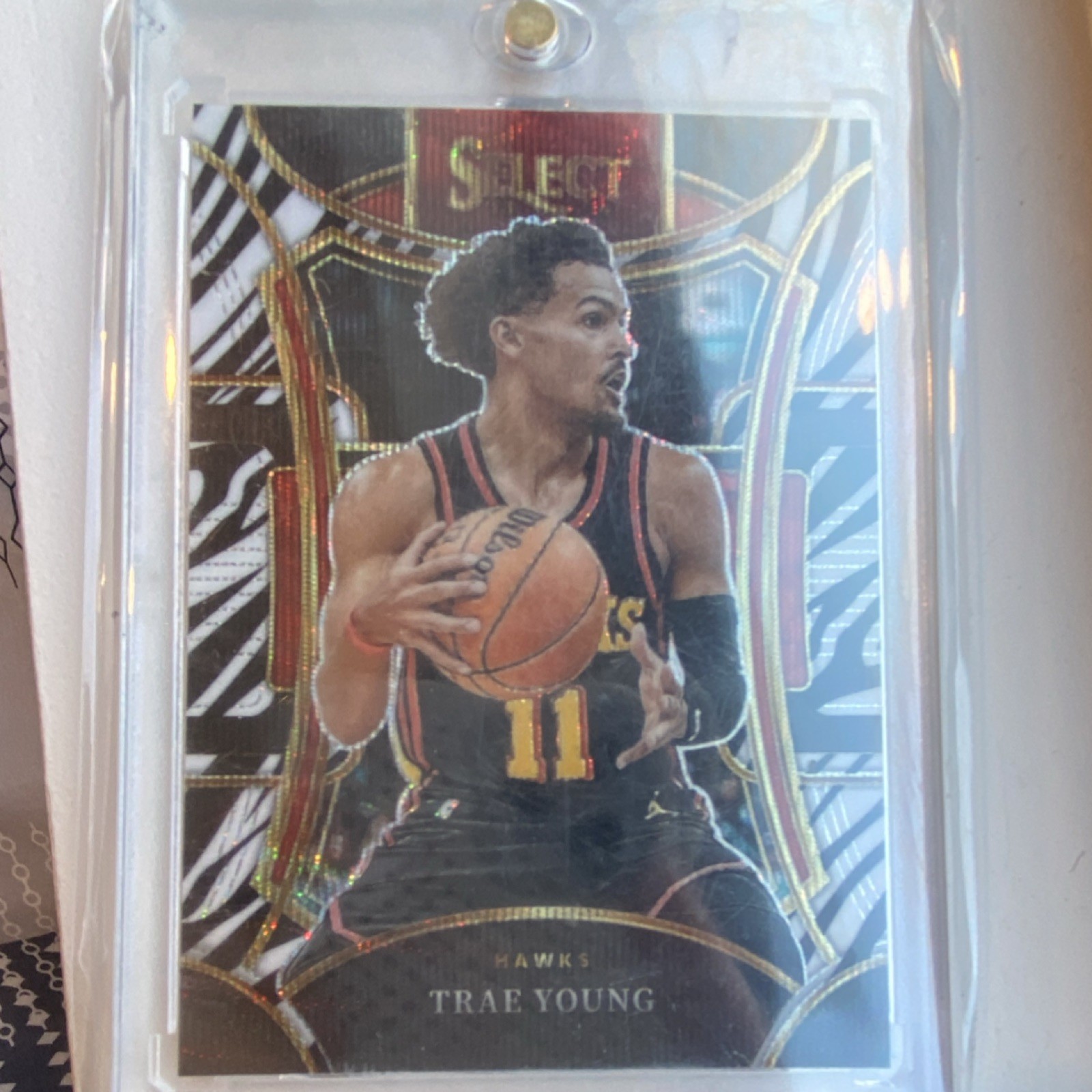 2023-24 Panini Select Trae Young #358 Zebra Prizm Mezzanine Atlanta Hawks NBA