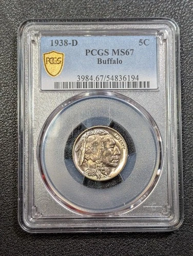 1938-D Buffalo Nickel 5C PCGS MS67 - Beautiful Toning! - Ships Free!