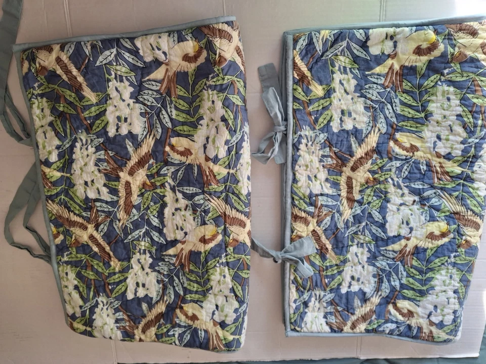 Fundas acolchadas de algodón orgánico estándar POTTERY BARN ~ pájaros y flores ~  Foto 3 de 4