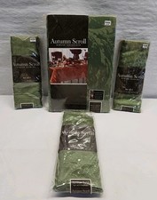 Autumn Scroll Damask Tablecloth Fern Green Size 60x144 Oblong With 12 Napinks