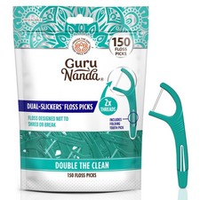 GuruNanda Dual Slickers Floss Picks - Double Threaded Dyneema Dental Floss