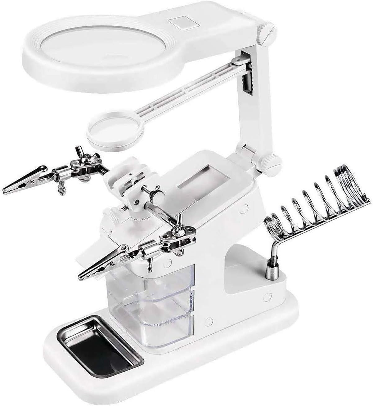 GuDoQi Soldering Helping Hands Magnifier Station, 3X 4.5X 25X Magnifying Glass w