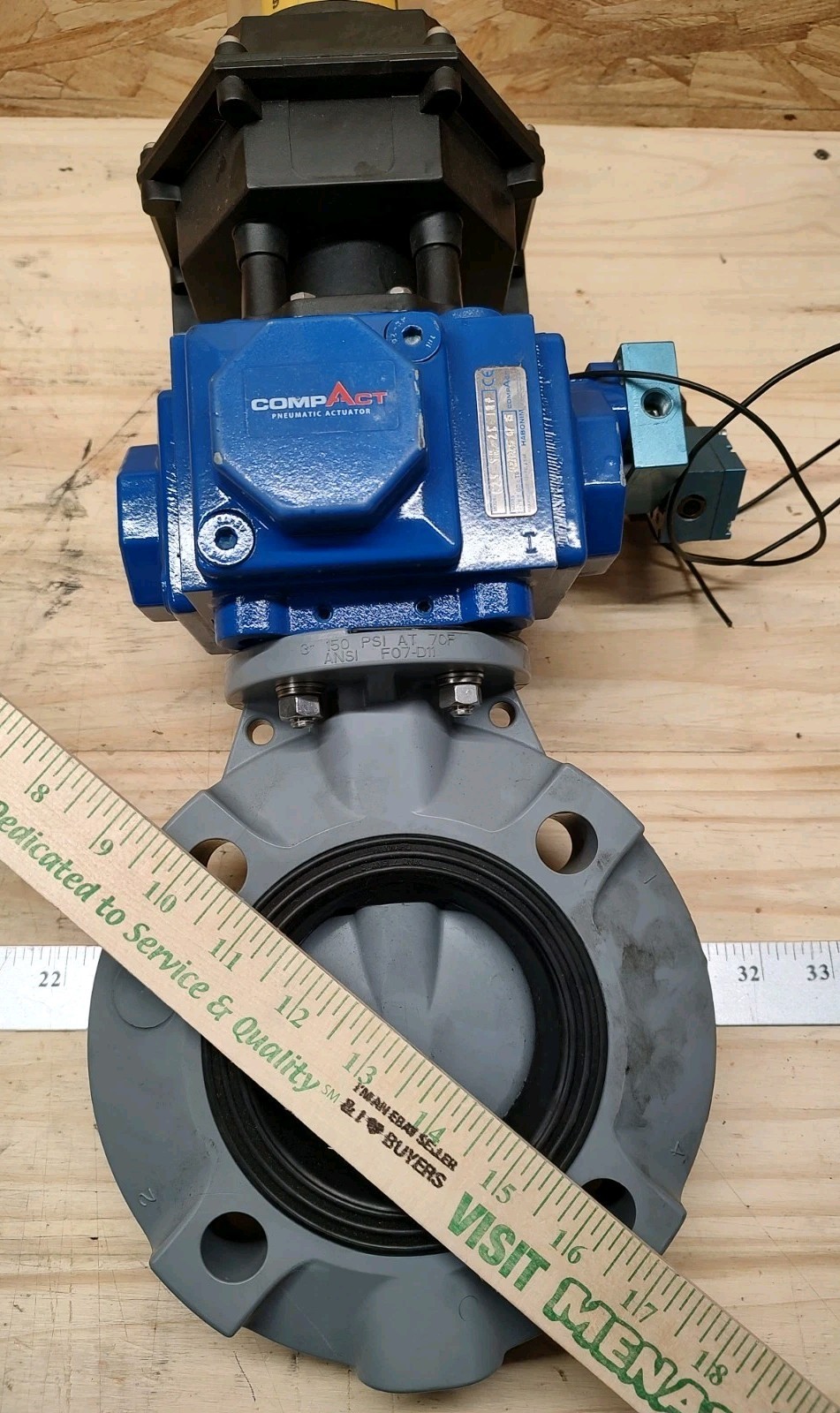 NEW Hayward 3" Flow Control PCSBYV113EA9 Butterfly Valve w/Compact Air Actuator