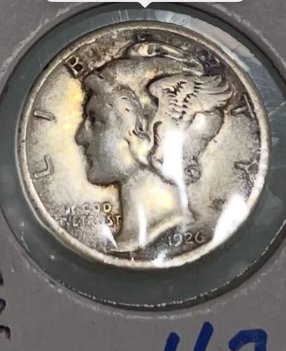 1926 S Mercury Silver Dime semi key date San Francisco VF very fine