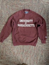 vintage mens Champion maroon UMass Amherst crew neck sweatshirt small