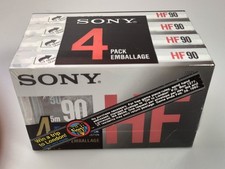 4 Pack Sony HF 90 Min High Fidelity Normal Bias Blank Cassette Tapes Sealed New