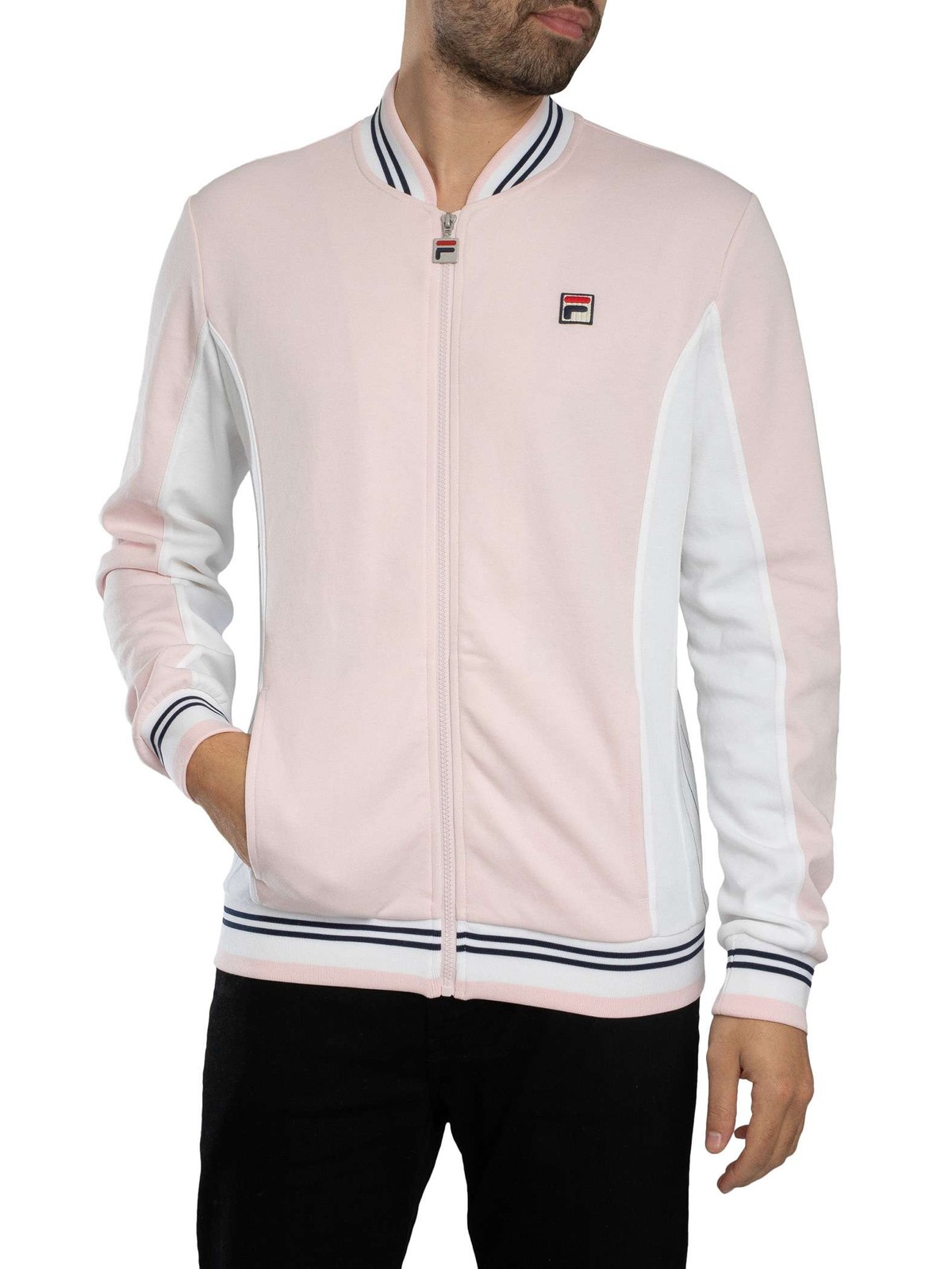 Fila Settanta Baseball Jacket, Pale Lilac/White/Navy - L
