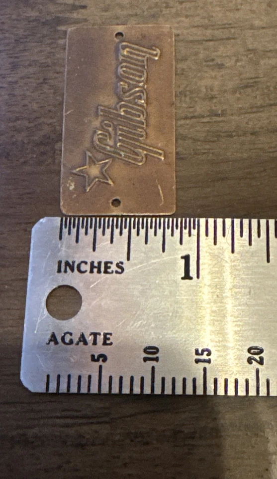 Estuche original Gibson de latón insignia logotipo vintage años 50 principios años 60 Les Paul Foto 4 de 4