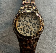 Guess Leopard Print Stainless Steel Bracelet 29mm Womens Watch Model: W0084L1 A4