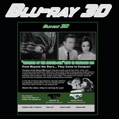 3D Blu-ray - Invasion of the Saucer Men 3D, Digital 3D + Anaglyph