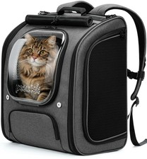 Cat Backpack Carrier XL Breathable Bubble Ergonomic Travel Gray PB-SCB01 Pecute