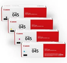 Orginal Canon 045 NEW OEM Toner 4 Colour Set (Black, Cyan, Magenta, Yellow)