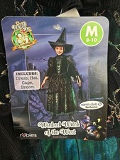 Wizard of Oz Wicked Witch Costume w/ Dress, Hat, Cape,  Broom - Kids M 8/10
