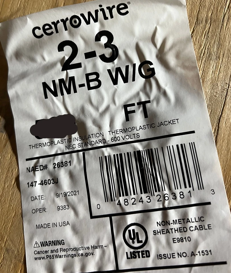 Cerrowire 2-3 NM-B W/G Stranded Copper Wire 25 FT - Image 4 of 4