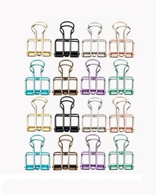 16PCS Multicolor Metal Wire Clips Hollow Out Paper Organizer Colorful Small