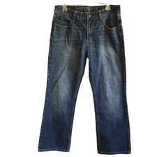 Aeropostale Mens Driggs Slim Bootcut Jeans, Blue Denim, Size 32x32