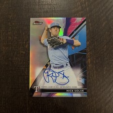 Nick Solak 2021 Topps Finest Refractor Autograph Card FA-NS Rangers