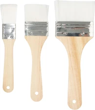 3 Pack Wooden Paint Brushes Ideal for Priming Painting Varnishing Wood Walls