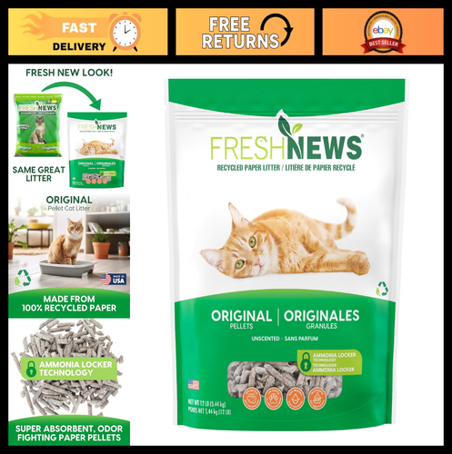 Curated visual reference: Fresh Look at Recycled Paper Cat Litter 12 Lb Original Pellet Eco Friendly