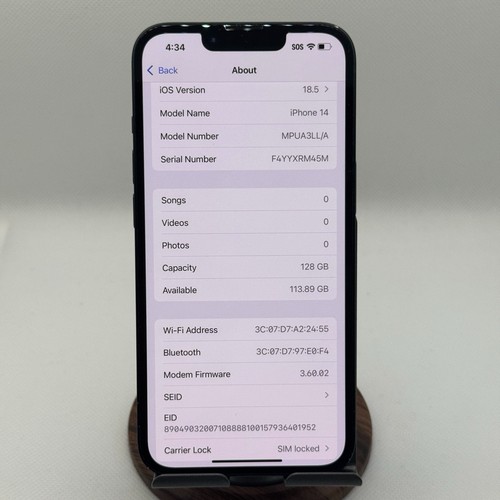 Apple iPhone 14 128GB Midnight (T-Mobile) - For PARTS - ONLY - Zdjęcie 8 z 10