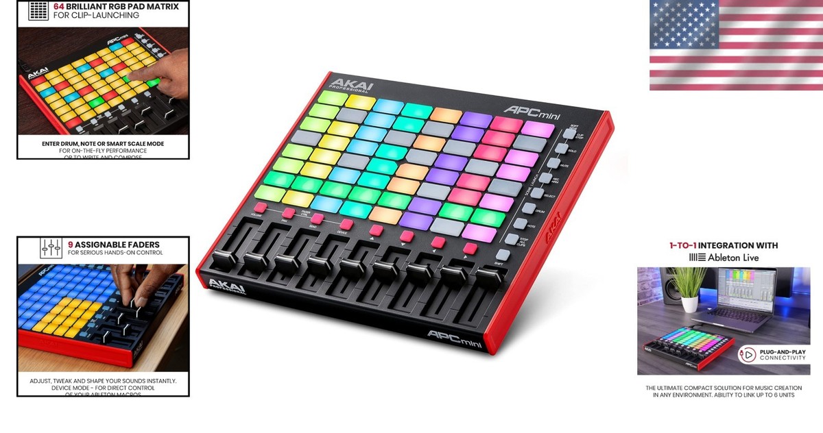 Compact APC Mini MK2 MIDI Controller for Enhanced Live Performance